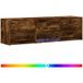 Maison Exclusive meuble TV avec éclairage LED, 140 x 34 x 40 cm, chêne fumé