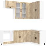 vidaXL Keukenblok PORTO 8-delig Sonoma Eiken Hout