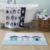 Fusion Badkamer - Strandhutten - Antislip badmat - 50 x 80 cm in blauw
