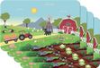 Merkloos Venilia Placemat Kids boerderij, schilderonderlegger, tekenonderlegger, placemat voor eetkamer, geschikt voor levensmiddelen, 45 x 30 cm, 4 stuks