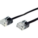 Roline patchkabel Cat.6A (klasse EA) UTP, extra plat, zwart, 1,5 m