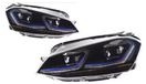 Golf LED-koplampset - Golf 7 MK7 2013–2017 - 7.5-design - LED-dagrijverlichting - Bifocale lens - 12V - 2 stuks - Blauw