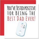 Grappige vaderdagkaarten voor papa - positieve beste vader ooit - grap gelukkige verjaardagskaart van zoon dochter, vader geschenken, 145 mm Vaderdag wenskaarten cadeau papa