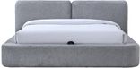 Vente-unique Bed met opbergruimte stof grijs 160 x 200 cm