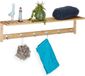 Relaxdays handdoekenrek wand - 6 handdoekhaakjes - 18 x 75 x 16 cm - bamboe - badkamer