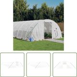 vidaXL Tuinkas met stalen frame, wit, 64 m², 16x4x2 meter