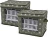 Decoris Kerstballen Opbergbox - 2x - Groen - 41 x 31 x 32 cm - Polyester