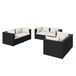 vidaXL 6-delige Loungeset met Kussens Poly Rattan Zwart
