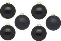 Inge-glas Inge's Christmas Decor Gmbh Inge Christmas grote kerstballen - 6x st - zwart - 10 cm - glas - glans/mat
