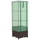 Jardinière aspect rotin avec cache-pot 40x40x139 cm