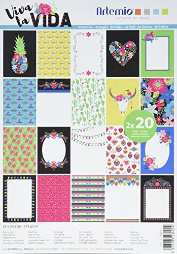 Artemio Viva la Vida A4 Block - 40 Sheets - 170 g - Multi