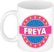 Bellatio Decorations Freya Voornaam Koffiemok Beker Wit/Roze 300 ml