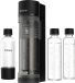 Sodapop Soda-maker Logan Mat zwart Incl. 2 glazen flessen, Incl. 1 PET-fles