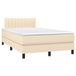 Maison Exclusive - Lit sommier tapissier avec matelas et éclairage LED, couleur crème, 120x190 cm, rembourré