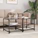 Maisons du Monde Maison Exclusive - Salontafels met glazen blad, 2 stuks, zwart, 50x50x45 cm, staal