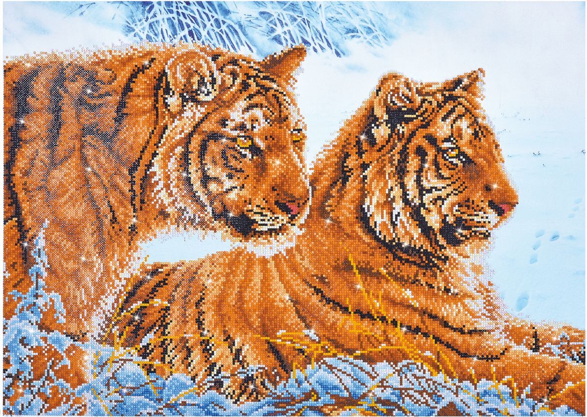 Diamond Dotz Tigers in the Snow 71x51 cm