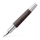 FABER-CASTELL Vulpen e-motion hout chroom, penpunt M, zwart