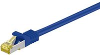 Goobay CAT 7 patchkabel, dubbel afgeschermd, S-FTP, halogeenvrij, koper, RJ-45, vergulde contacten, 0,5m, blauw
