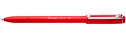 Pentel BX460-A balpen IZee, model met kap, metalen clip, 0, 5 mm lijndikte, 12 stuks, zwart 12 Stuk rood