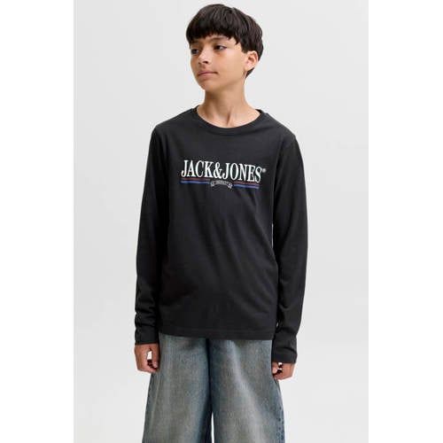 JACK & JONES JUNIOR longsleeve met print - zwart
