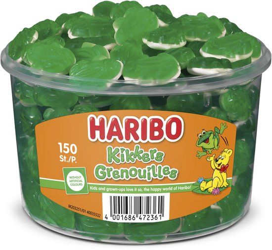Haribo Kikkers - Snoep - Silo - 150 stuks - 1050g