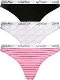 Calvin Klein - Dames 3-Pack String Roze, zwart, grijs L