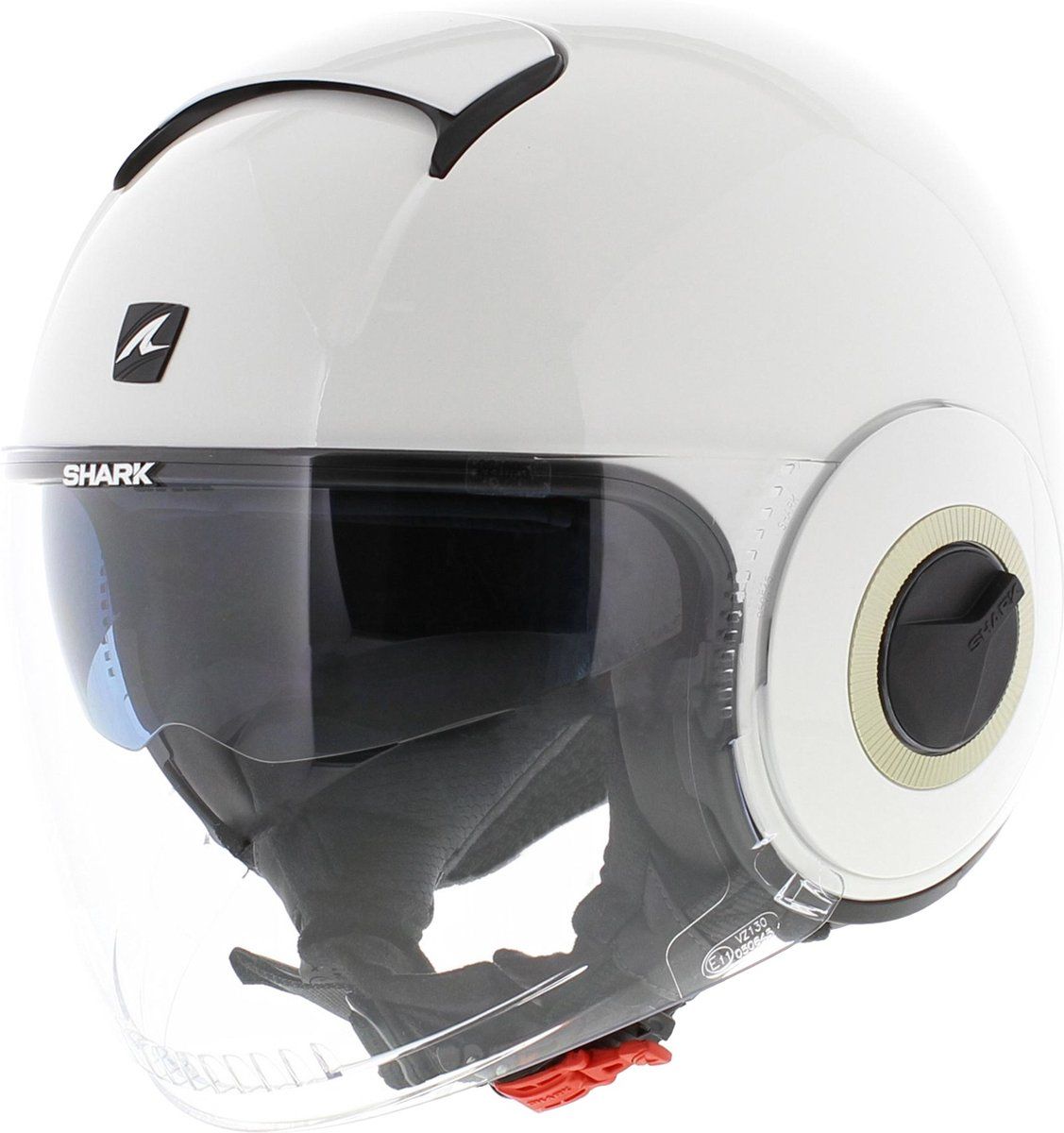 SHARK Motorhelm Nano Blank, wit, maat XS
