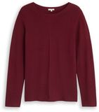 Tom Tailor - Plus Size - katoenen gebreide trui - Maat 50 - Preppy Plum
