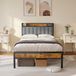 Bealife BF25 Bedframe - 200 x 120 cm - met Opslaghoofdsteun - Licht Grijs