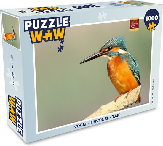 MuchoWow Puzzel Vogel - IJsvogel - Tak - Legpuzzel - Puzzel 1000 stukjes volwassenen