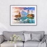 Affiche - Paysage Montagnes - 30x40 Cm - Bordure Blanche