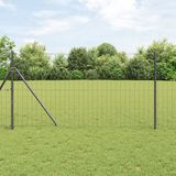 vidaXL Euro-hek met grondbevestiging 10 x 1,4 m pvc-coated staal grijs