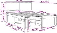 vidaXL Tweepersoonsbed met hoofdbord ROSTOCK Wit 150 x 200 cm
