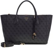 GUESS Marissa Logo Tech Tote Coal Logo donkergrijs schoudertas met laptopvak