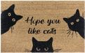 Hanse Home Kokos Deurmat voor Binnen - Natuurlijk, Kattenmotief, Weerbestendig en Antislip - 45x75cm