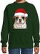 Bellatio Decorations Kersttrui / sweater honden - kinderen - Mopshondje - groen - kerstmuts - Kerstmis 122/128