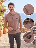 Ombre Eximio Heren Poloshirt Bruin L