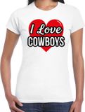 Bellatio Decorations I love Cowboys verkleed t-shirt wit - dames - L