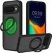 kalibri Housse de protection avec support anneau pour Google Pixel 10 / Pixel 10 Pro - Support béquille rigide 360° compatible MagSafe - noir / transparent mat