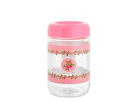 Home Dekoro voorraaddoos met deksel van kunststof, glas, roze, 0,66 l, medium