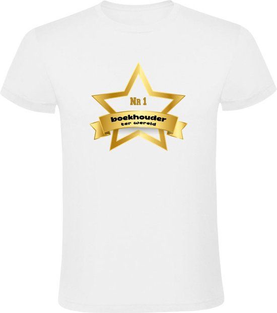 Beste Boekhouder ter wereld Heren T-shirt | Accountant - XL - Wit