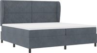 vidaXL Boxspringbed met hoofdeinde Donkergrijs 200 x 200 cm Fluweel