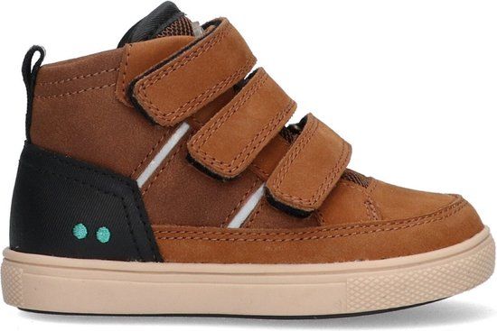 BunniesJR Jongens Hoge Sneakers - Bruin - Leer - Klittenband