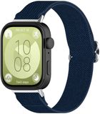 By Qubix - Elastische nylon band - Donkerblauw - Geschikt voor Huawei Watch Fit 5 / 4 / 3