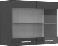 Vicco R-Line Glazen keukenkast – 80 cm Antraciet Hoogglans