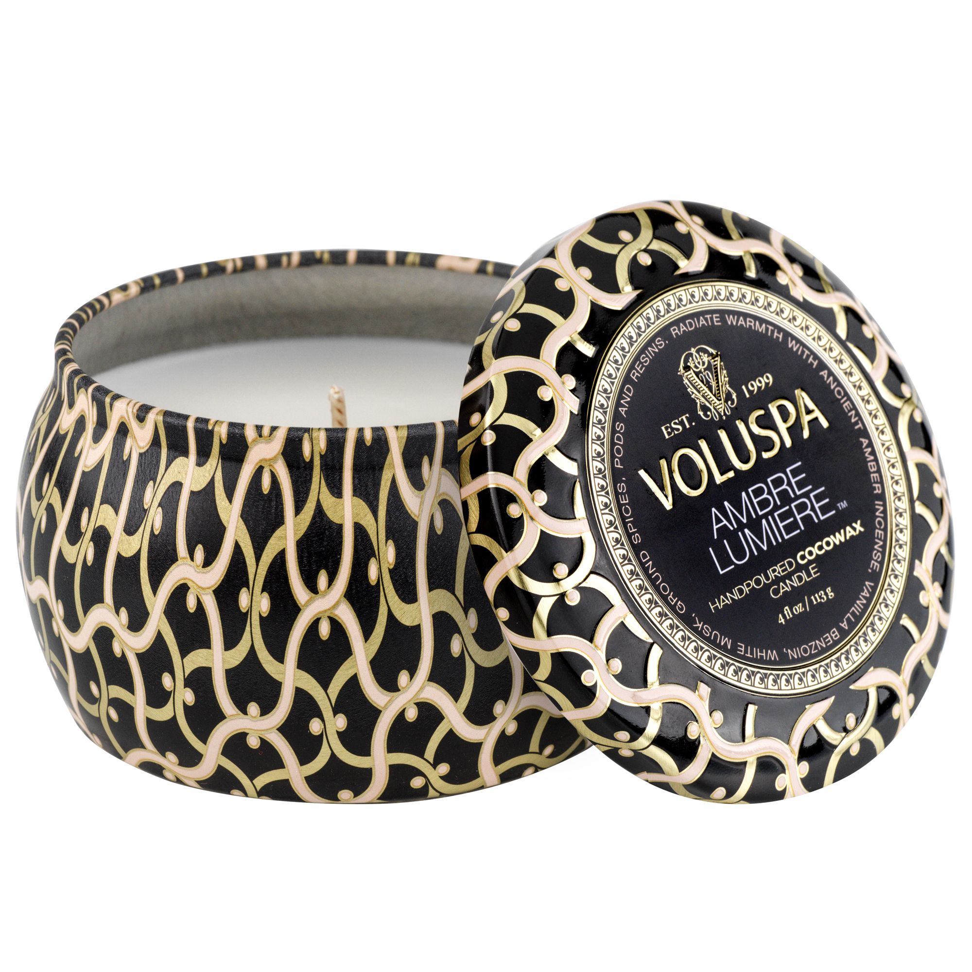 Voluspa Ambre Lumiere Mini Tin Candle 25h - 0806644082125