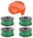 Bobines de remplacement pour tondeuse avec capuchon, 4 bobines et 1 capuchon