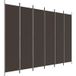 Cloison de séparation 6 panneaux marron 300x220 cm tissu