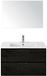 BES LED Porto Badmeubelset 90 cm - Black Oak - Keramische Wastafel Wit Slim met Spiegel