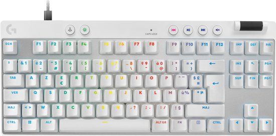 Logitech G Pro X TKL Rapid - Bedrade Gaming Toetsenbord - Azerty FR - Wit
